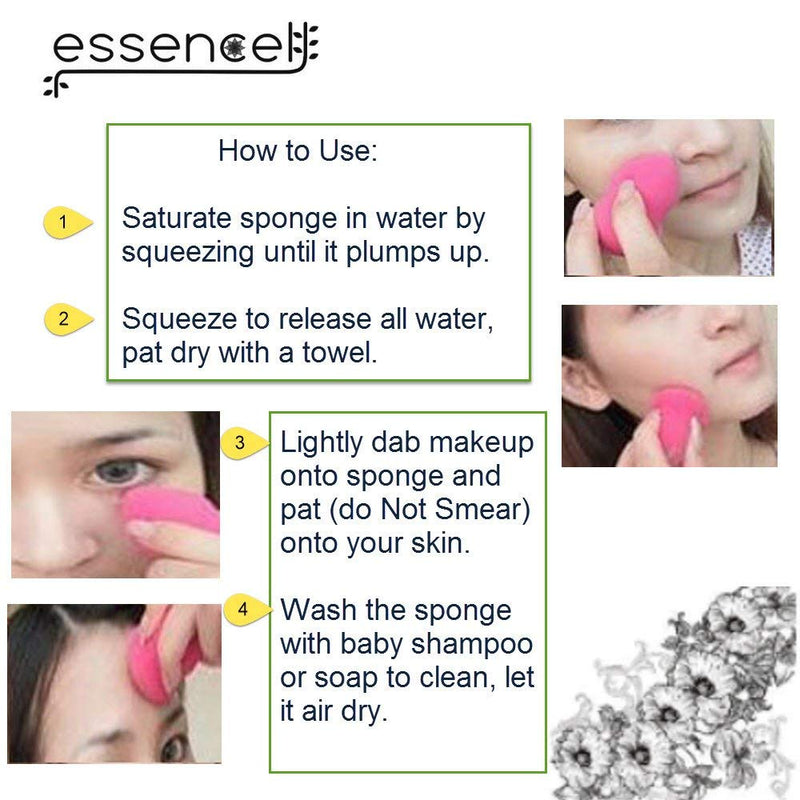 [Australia] - Essencell Cosmetic Pro Makeup Blender Sponges 2pc Pack - Easily Blend Liquid Foundation,Highlight and Contour-Flawless Sponge Applicator 2 pack 