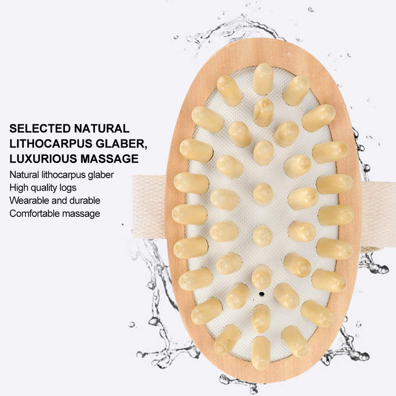 [Australia] - Body Brush, Body Massage Brush, Back Scrubber Exfoliate Massage Improve Blood Circulation, Natural Wood Massager for Body Scrubber Hair Scalp Spa Bath Massage 