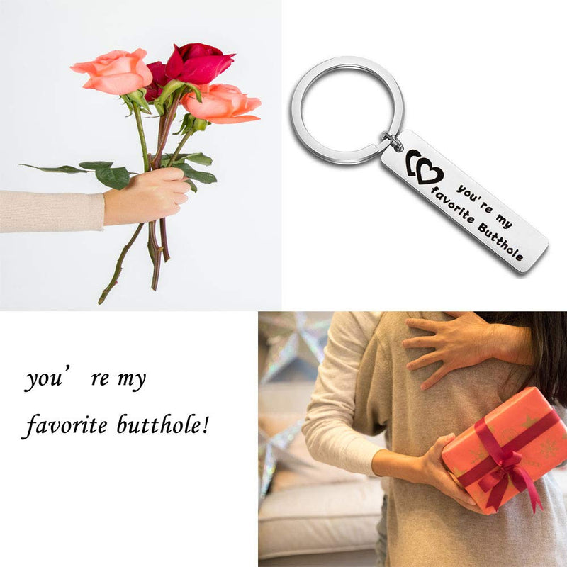 [Australia] - Funny Couple Keychain You are My Favorite Butthole for Boyfriend Girlfriend Couple funny keychain 