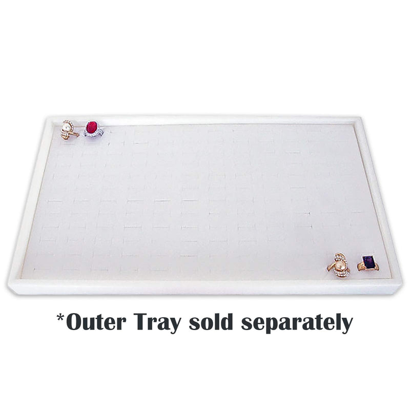 [Australia] - The Display Guys ~ 6pcs Deluxe White Velvet Ring Foam 144 Slot Jewelry Travel Ring Insert Display Pad Holder 