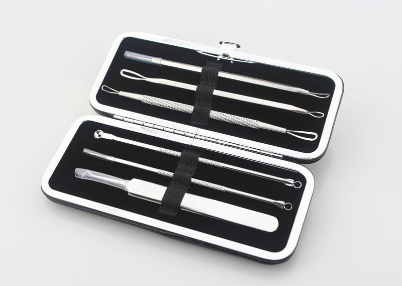 [Australia] - Blackhead Remover Tool Kit Set 6 PCS Professional Surgical Stainless Steel Extractors for Facial and Body Blemishes 