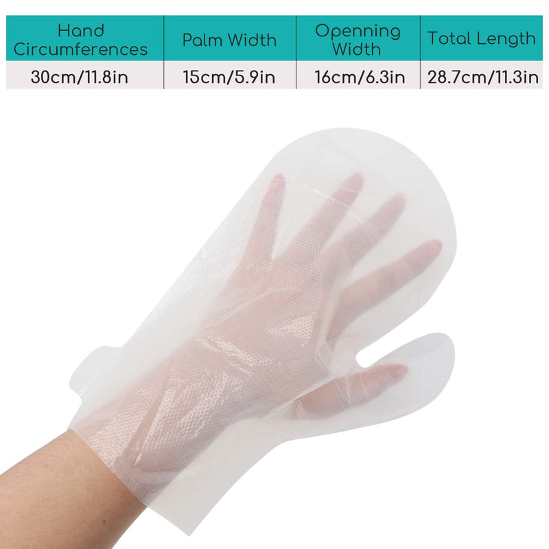 [Australia] - 200pcs Plastic Paraffin Bath Bags for Hand, Segbeauty Larger and Thicker Paraffin Wax Hand Liners, Therabath Spa Mitt Glove Liners for Paraffin Wax Machine and Wax Treatment Large (200 Count) 