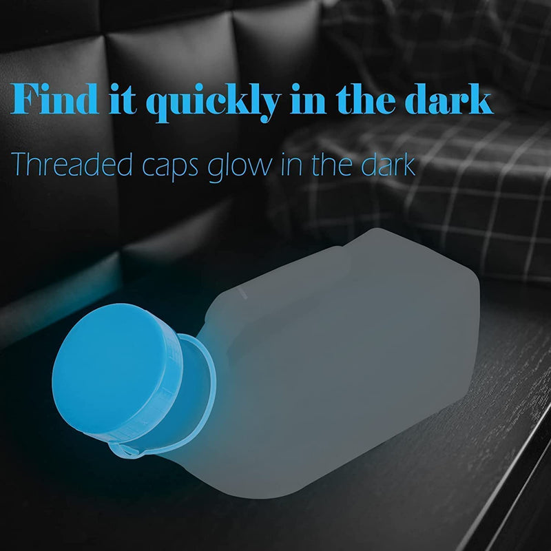 [Australia] - Atoke Male Urinal with Glow in The Dark Lid,1000ml Male Urinal Pee Bottle with Spill Proof Screw Cap for Travel & Urine Collection Style A 