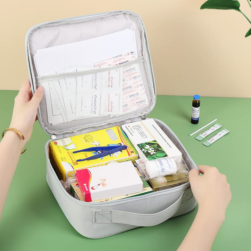 [Australia] - Olymajy 2 Pieces First Aid Kit Bags, Empty Medicine Bags, First Aid Bag Portable Grey Medical Medicine Bags for Outdoor Camping, Travel, Work Light Grey 