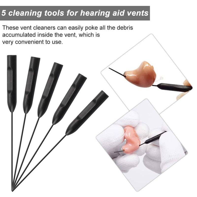 [Australia] - PERFETSELL 12 PCS Hearing Aid Cleaning Kits, Earpiece Earmold Vent Cleaner, Cleaning Brush with Wax Loop and Magnet, Long Hearing Amplifier Cleaning Brush Hearing Aid Cleaner Wire for Sound Tubes 