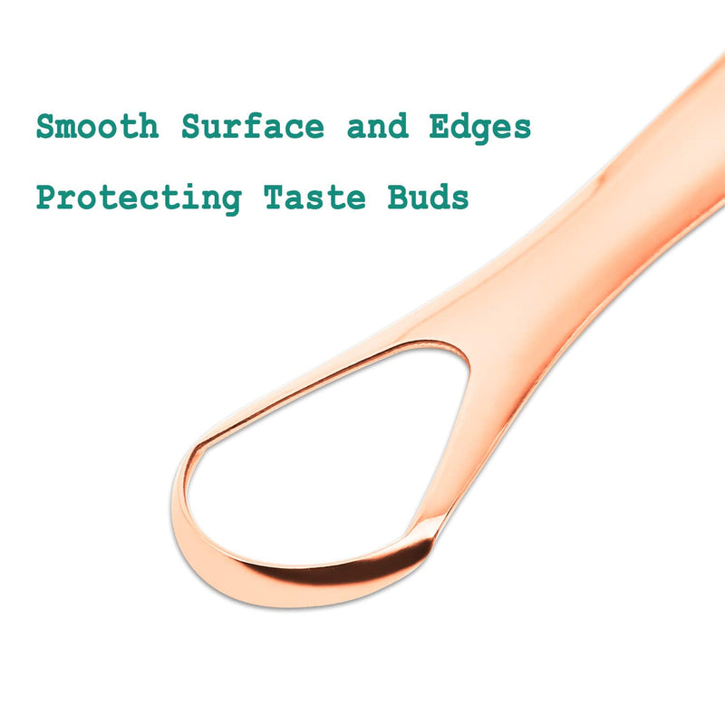 [Australia] - Stainless Steel Tongue Scraper (2-Pack), Cure Bad Breath (Medical Grade), Stainless Steel Tongue Cleaners Copper, 100% BPA Free Metal Tongue Scrapers for Fresher Breath in Seconds … Medium Tongue Scraper(rose Gold) 