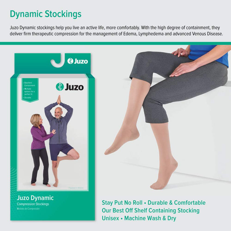 [Australia] - Juzo Dynamic Cotton Men’s Closed Toe 15-20mmhg Compression Sock 5 Black 