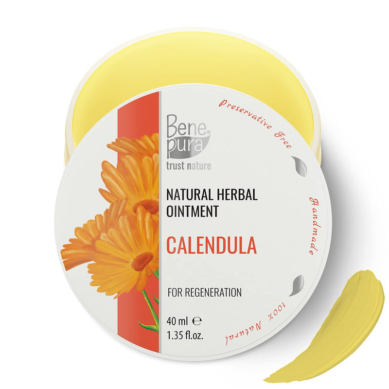 [Australia] - BenePura Calendula Ointment for Burns, Scars and Wounds - Regenerates and Soothes The Skin After Cuts - Reduces Pain and Swelling - 100% Natural Herbal Ointment - 40 ml 