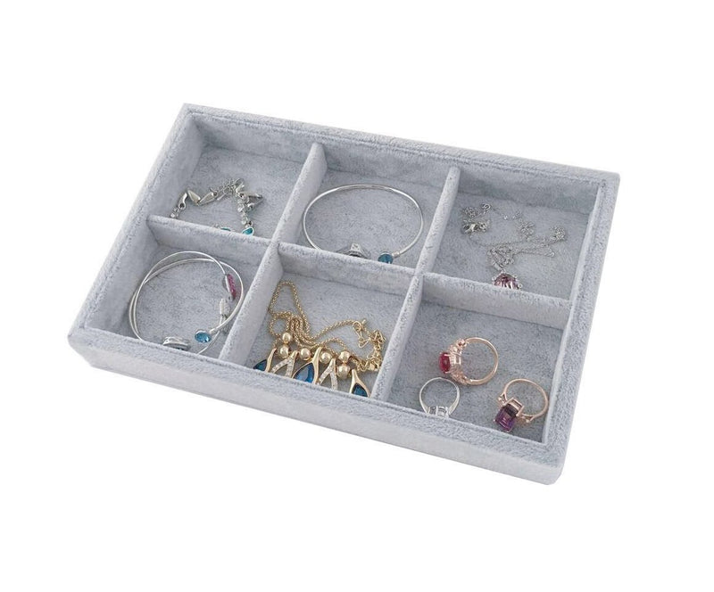 [Australia] - Jewelry Collection Organizer Stackable Multi Layer Storage Velvet 6 Grids 