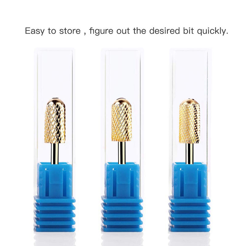 [Australia] - Safety Nail Drill Bit Set - Nail Drill Bits for Acrylic Nails Professional Nail Drill Bits Remove Gel Safety Bits Set Medium Fine Coarse Drill Bit 3/32 Inch (3Pcs Carbide Bit for Nail Drill) 