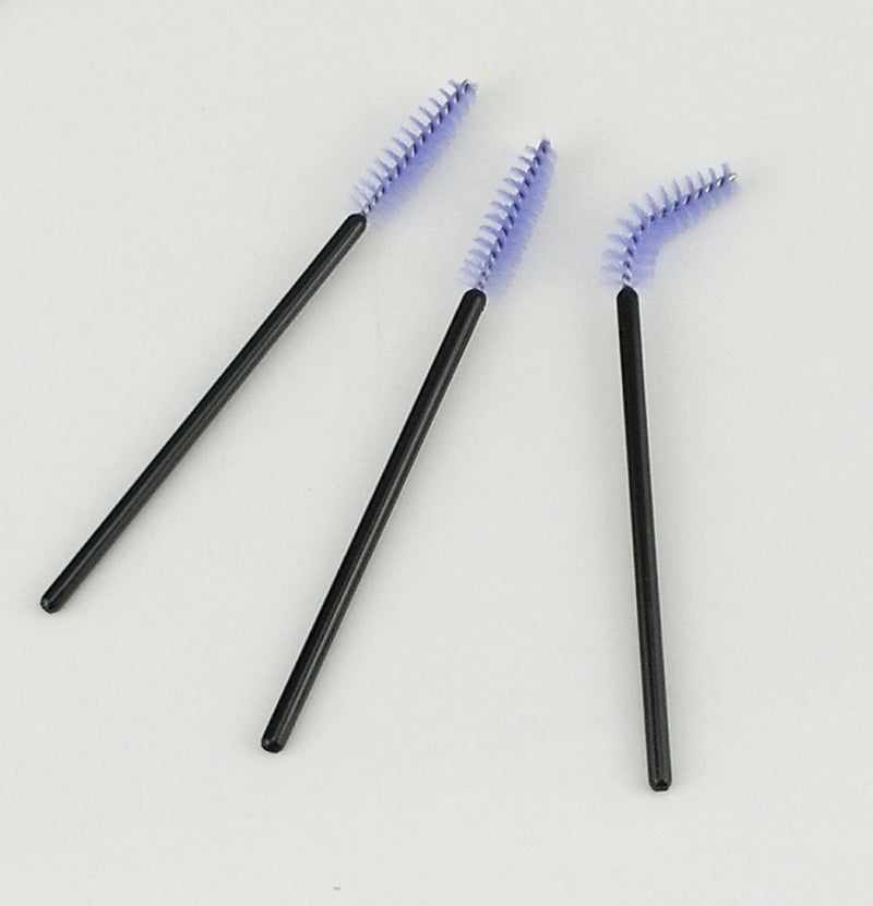 [Australia] - Yueton Pack of 100 Disposable Eyelash Brushes Wands Mascara Applicator (Black+Light Purple) 