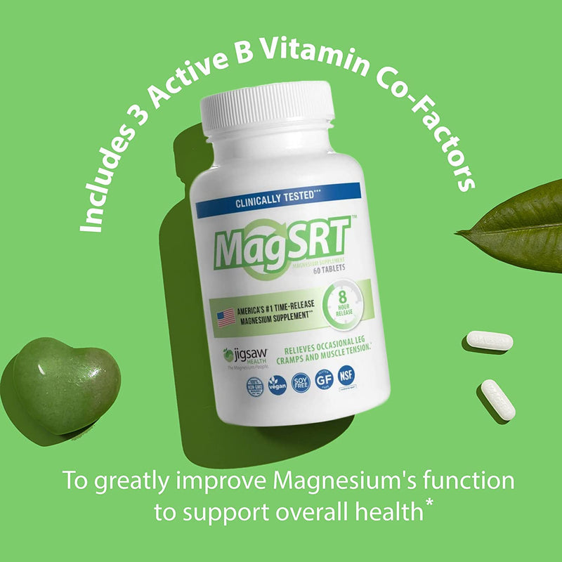 [Australia] - Jigsaw Health MagSRT Slow Release Magnesium Supplement with Active B-Vitamin, 60 Tablets Mag SRT 60 Count (Pack of 1) 
