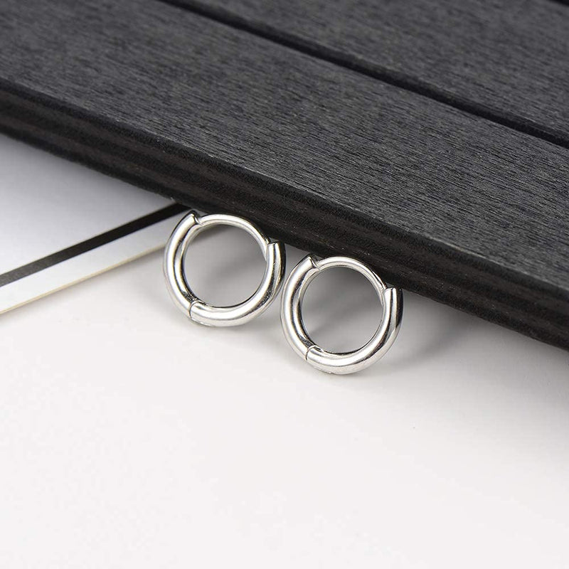 [Australia] - 2mm Thickness Small Cartilage Huggy Hoop Earrings 925 Sterling Silver 8mm 10mm 12mm 14mm 16mm Cartlidge Helix Mini Hinged Huggie Hoops Sleepers Earrings 12.0 Millimetres 