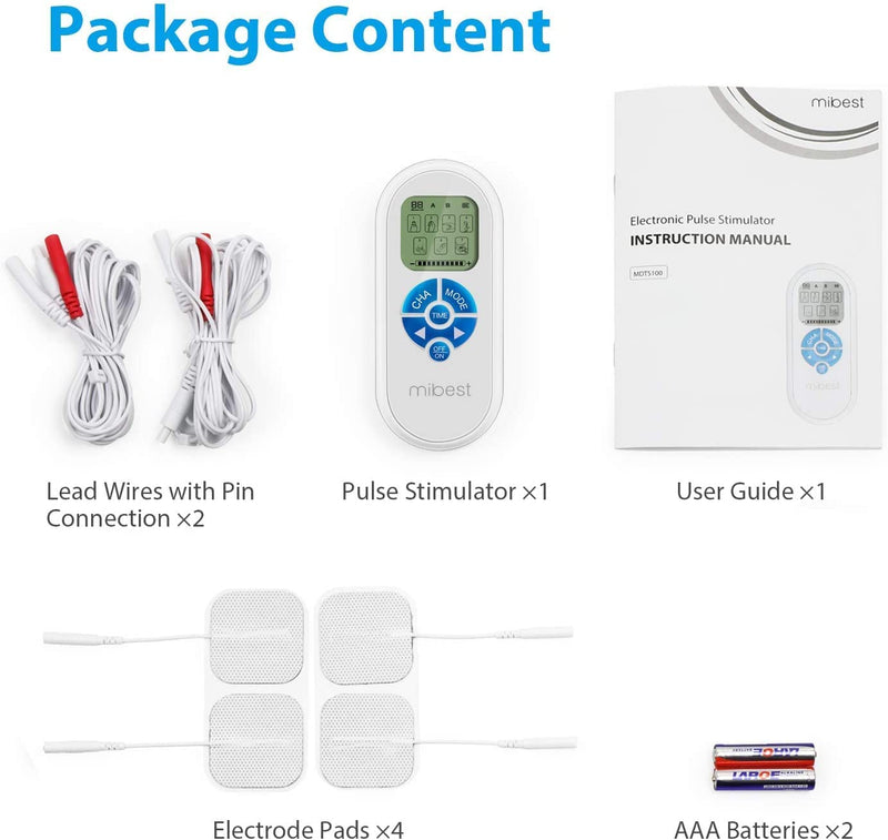 [Australia] - MIBEST Portable TENS Unit - Electronic Pulse Massager - Muscle Stimulator Machine for Women and Men - EMS Electrotherapy Muscle Stimulator - Electronic Pulse Stimulator 