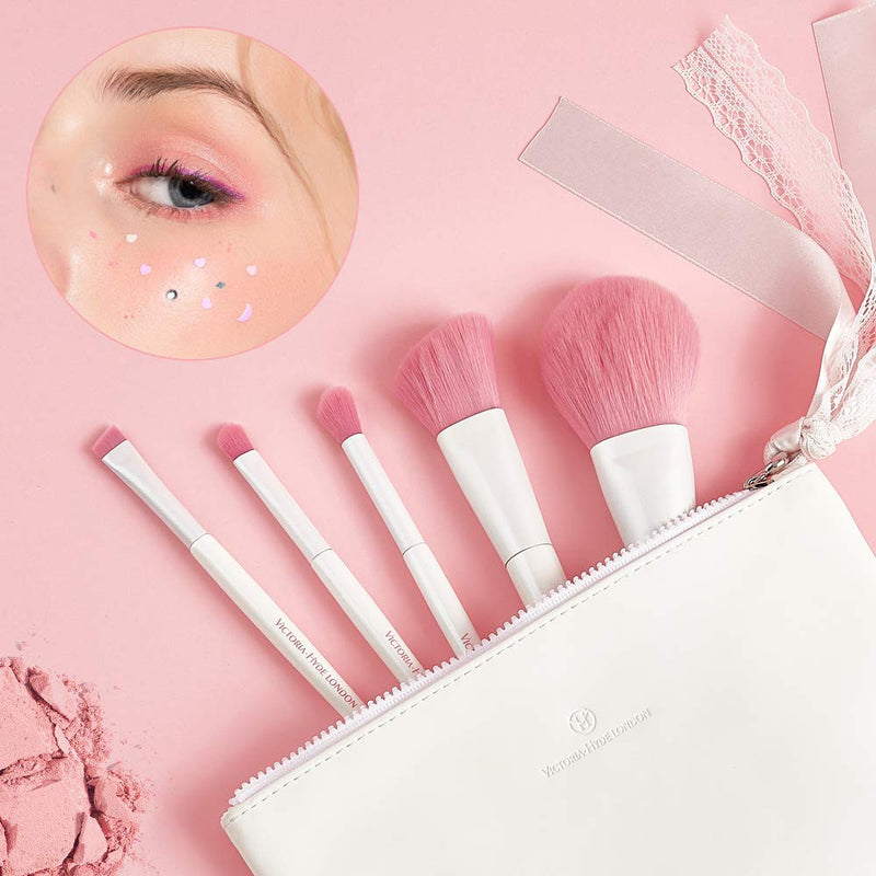 [Australia] - VICTORIA HYDE 5 Pieces Professional Makeup Brushes Set Plant Fiber Bristles Make Up Brush Kit 