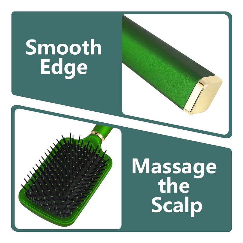 [Australia] - 4 Pcs Hair Brush Set,Anti Static Massage Oval Comb,Detangling Brush Round Hair Brush Vent Hair Brush ,Professional Styling Hair Brush for Men Women Pearlescent Green 