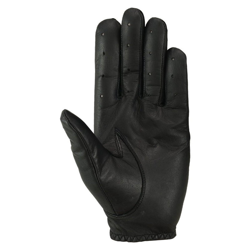 [Australia] - Mens Driving Gloves Basic Soft Goat Leather Fingerless Breathable Biker Motorcycle Riding Cycling Shooting Button Gloves Full Finger, Black Black-Button Small 