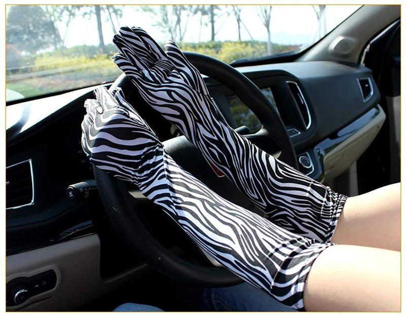 [Australia] - Spandex Elbow Length Costume Gloves Leopard animals print Gloves Zebra Gloves Cheetah Gloves 