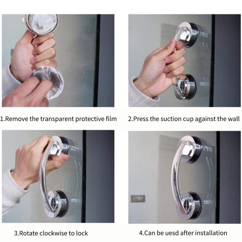 [Australia] - Restokki Bathroom Handle Suction Cup Handle Anti-slip Handrail Safety Hand Grip Grab Bar for Bathroom Woman Elderly Injury 
