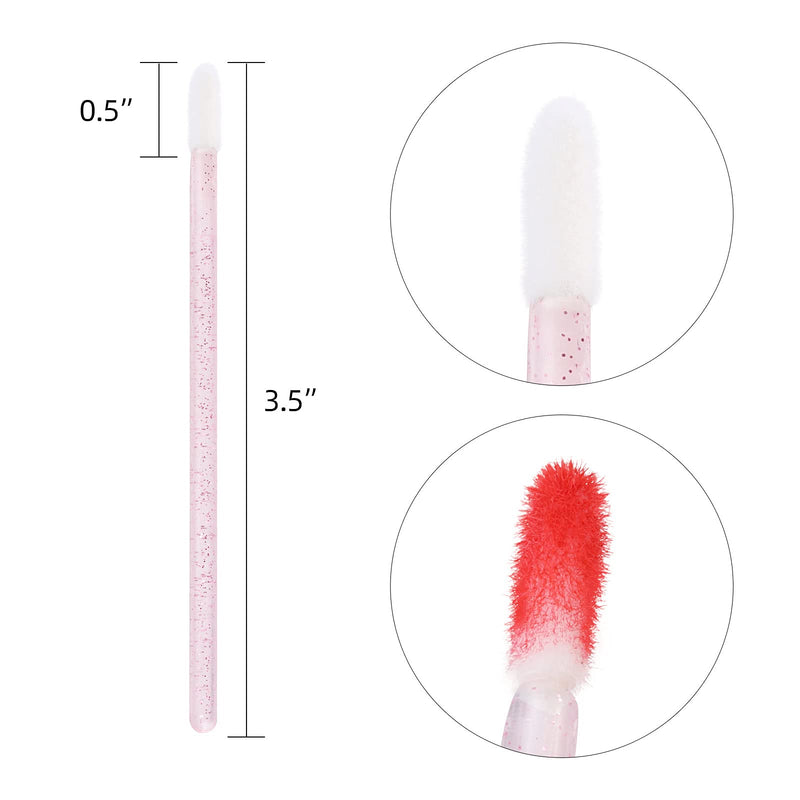 [Australia] - 100 Pieces Lipstick Wands Disposable Lip Gloss Cosmetic Applicator Ctystal Lip Wands Bulk- Pink BabyPink 