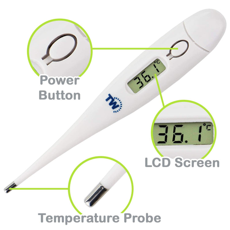 [Australia] - Temperature Thermometer for Adults Kids and Children - Fast and Accurate Medical Thermometer - Easy to Use Body and Oral Thermometer with Fever Alarm Child Thermometer 