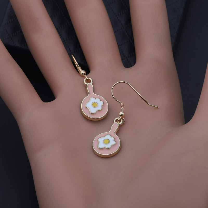 [Australia] - TIIMG Cook Gift Chef Gift Frying Pan Dangle Earrings Cooking Gift Foodie Gift Cooking Lover Gift Culinary Student Gift egg earring 