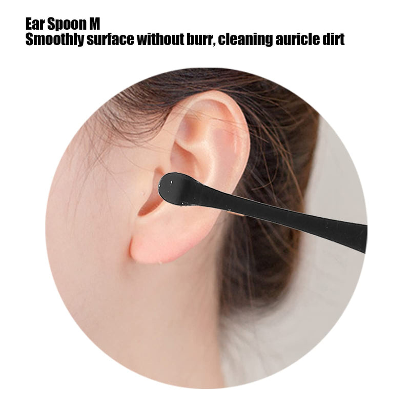 [Australia] - Ear Wax Removal Kit, 6-in-1 Ear Pick Tools Reusable Ear Cleaner Reusable Ear Cleaner Ear Wax Removal Tool Stainless Steel Ear Wax Remover with Storage Box(black) 