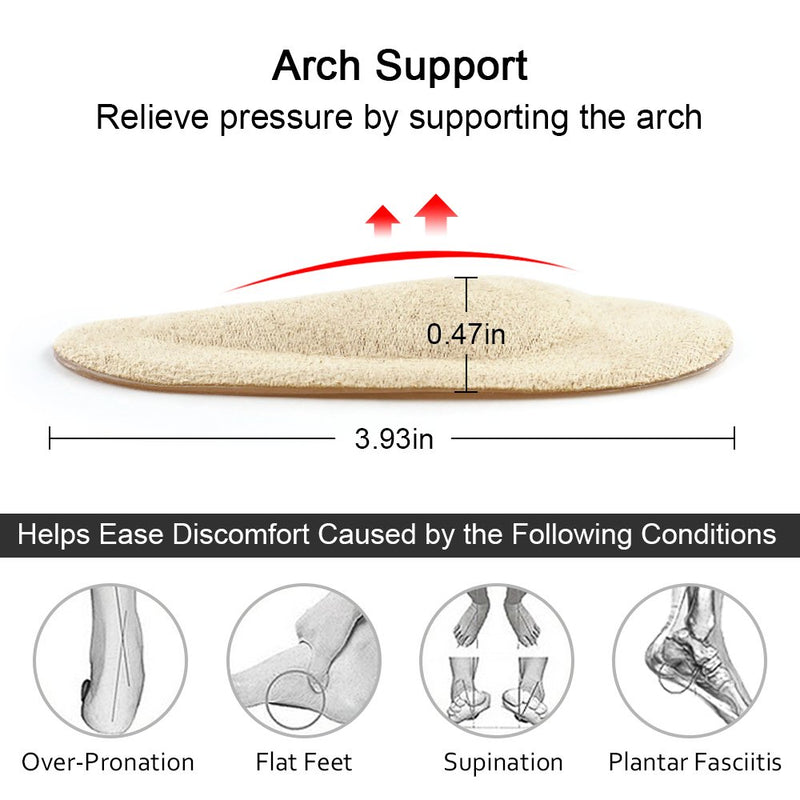[Australia] - Dr. Foot's Arch Support Shoe Insoles for Flat Feet, Gel Arch Inserts for Plantar Fasciitis, Adhesive Arch Pad for Relieve Pressure and Feet Pain- 3 Pairs (Beige) Beige 