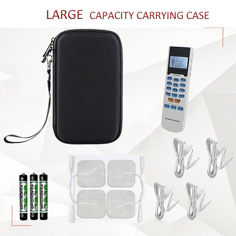 [Australia] - BOVKE Hard EVA Travel Case Replacement for YK15AB EMS TENS Unit Muscle Stimulator Electronic Pulse Massager, Extra Room for Battery Electrode Wires Pads User Manual Pads Holder and Gel, Black 