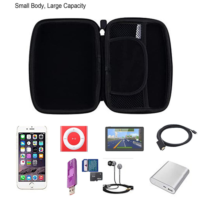 [Australia] - 6 Inch GPS Carrying Case Hard Shell GPS Bag Portable Travel GPS Case Waterproof Shockproof GPS Protective Pouch for 5-6 Inch GPS Navigator Garmin Nuvi USB Cable MP4 MP5 Memory Card Accessory Black 