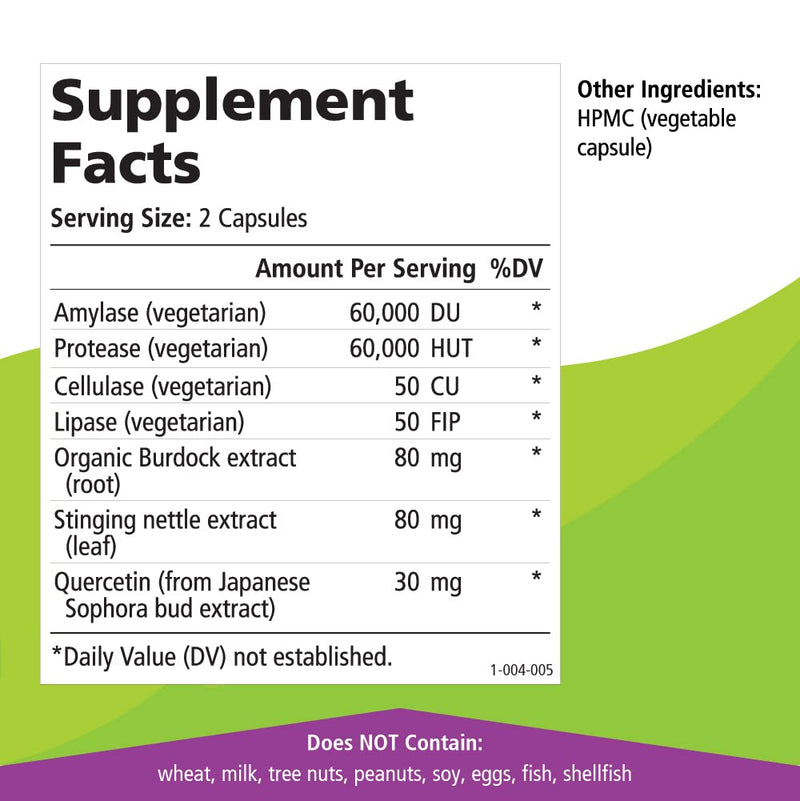 [Australia] - AllerFree Natural Allergy Support Supplement by Pure Essence Labs - Non Drowsy Pills for Sinus and Nasal Health Seasonal Allergies with Enzymes and Herbs - 60 Capsules 