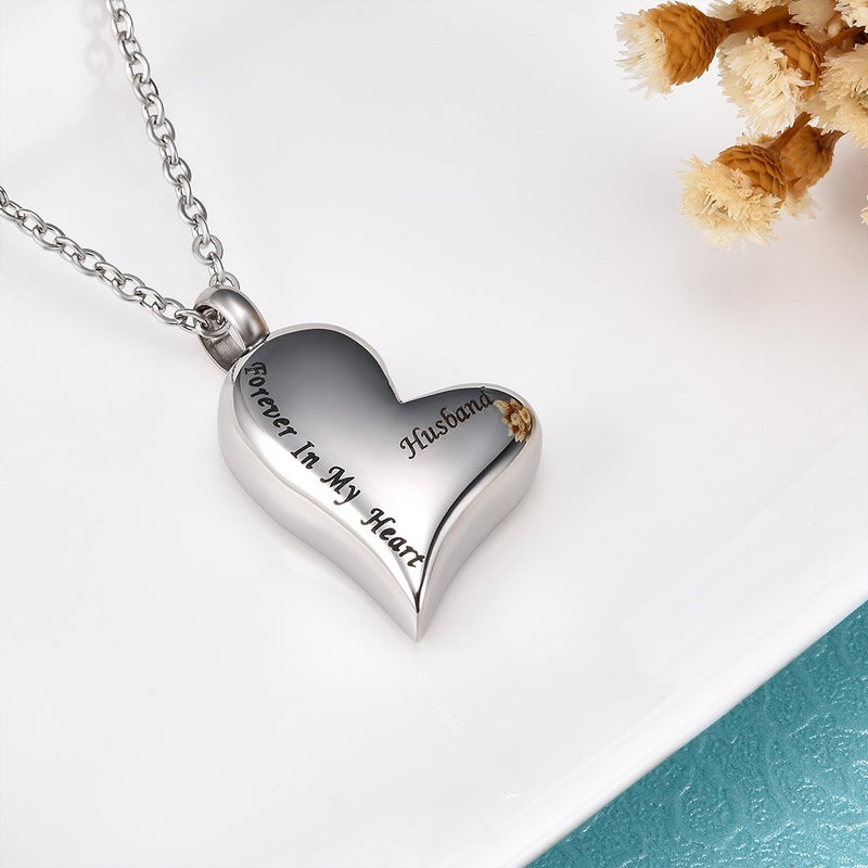 [Australia] - Cat Eye Jewels Memorial Cremation Urn Keepsake Heart Pendant Ash Holder Necklace for Ashes for Men Women with Funnel Kit For Husband 