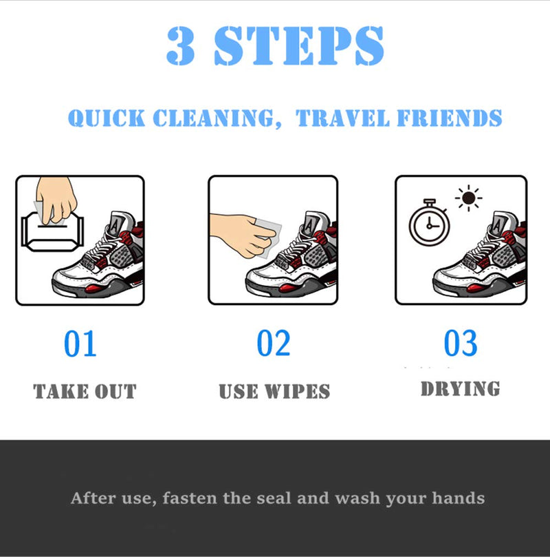 [Australia] - 30 pcs Sneaker Wipes Cleaner - Professional Travel Disposable Shoe Wipes, You Need a Better Wipes to Keep Your Sneakers Tidy Wipes × 1 