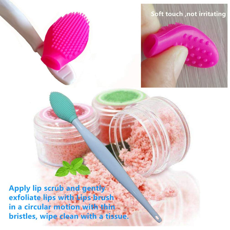 [Australia] - Lip Scrub Brush Lip Brush Lip Exfoliator Brush Silicone Exfoliating Brush Silicone Lip Exfoliator Scrub Lip Scrubber Tool Mini Exfoliating Brush Set Lip Scrubber For Women (4pcs) 