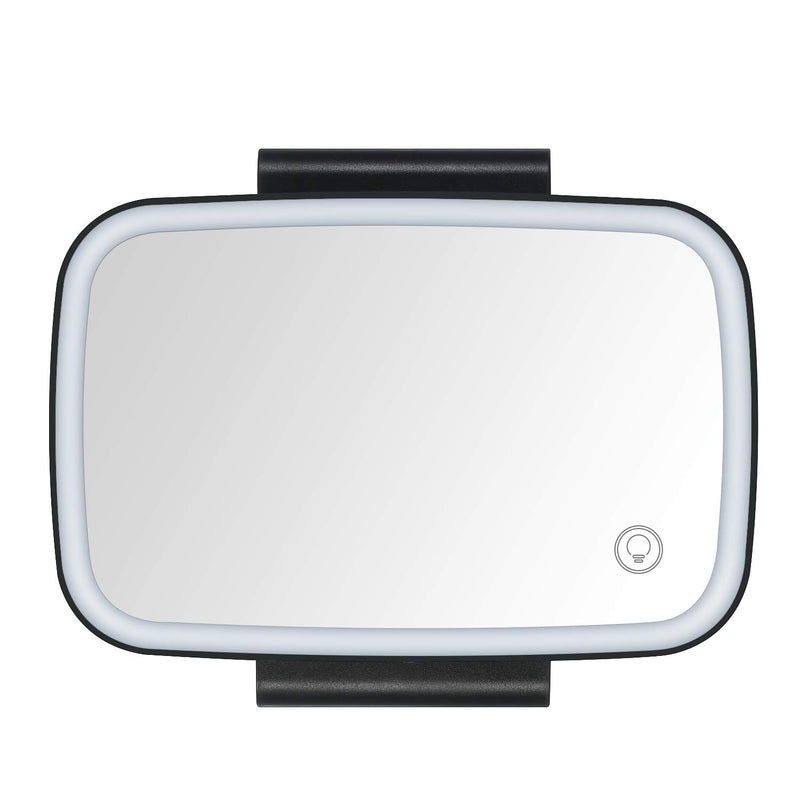 [Australia] - GoolRC Car Sun Visor Mirror with LED Lights Makeup Sun-Shading Cosmetic Mirror Adjustable Vanity Mirror Clip on Automobile Touch Screen Make Up Mirror Black 