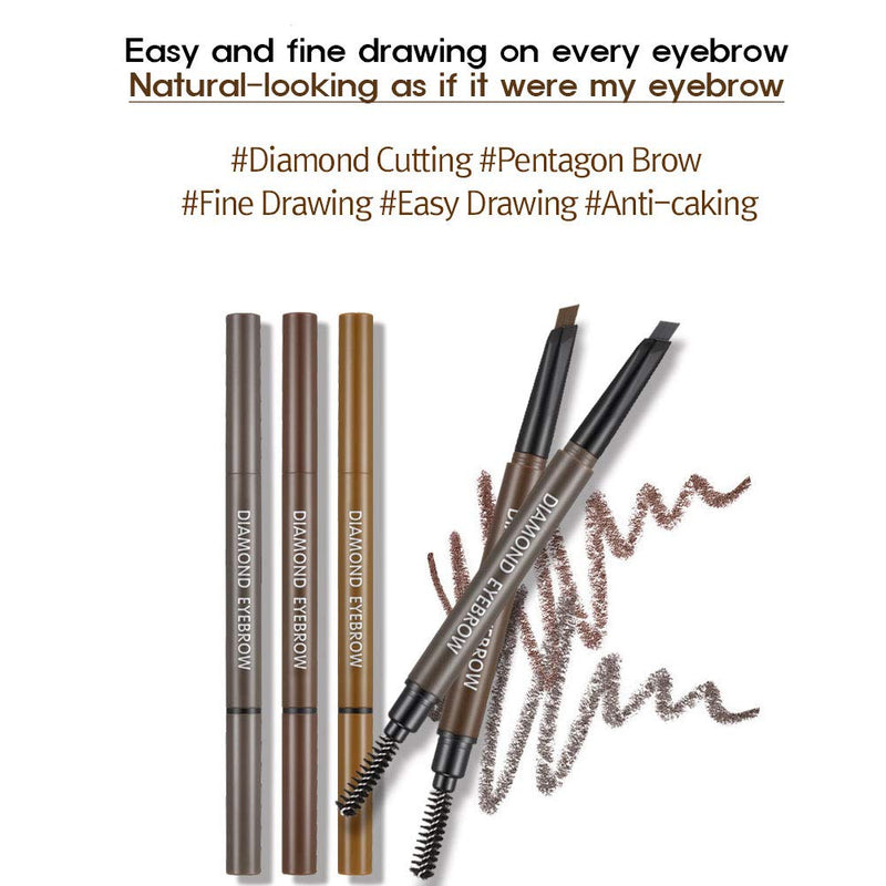 [Australia] - RiRe 5-angle Diamond Cutting Eyebrow (Pack of 2) (#02 Deep Brown) #02 Deep Brown 