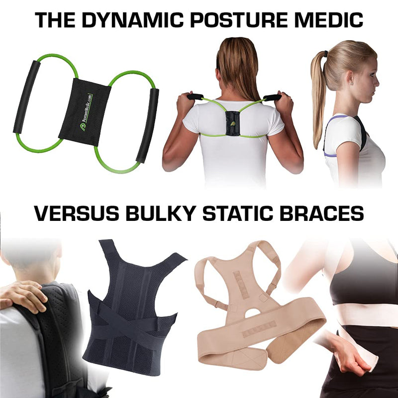 [Australia] - Posture Medic Dynamic Posture Brace for Neck, Upper and Lower Back - Long-Term Posture Correction Tool, Unlike Static Posture Correctors That Just Yank Shoulders Back, Large Plus Strength, Silver Large (Pack of 1) Large Silver Plus Strength 
