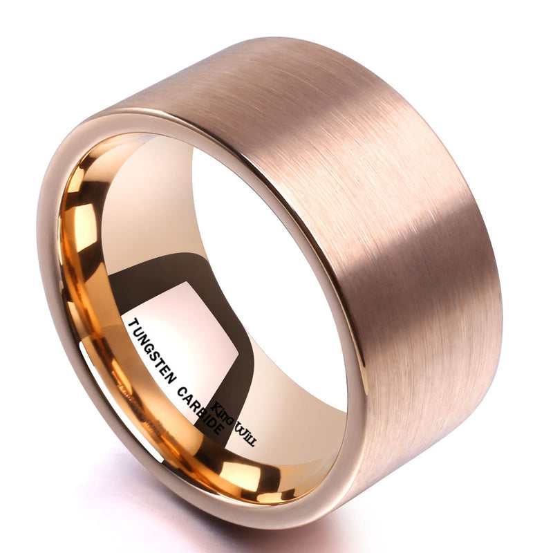 [Australia] - King Will Loop Tungsten Carbide Wedding Ring 7mm/8mm Rose Gold/Gold Line Grooved Flat/Dome Style 12mm 5 