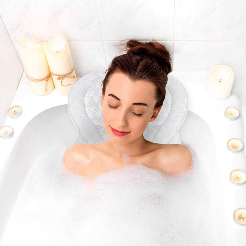 [Australia] - CHRUNONE Bath Pillow, Bathtub Pillow for Neck and Back Support, 3D Air Mesh Breathable Bath Pillows for Hot Tub Jacuzzi Spa 