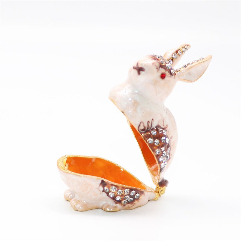 [Australia] - Waltz&F Trinket Box rabbit Hinged Hand-painted Figurine Collectible Ring Holder 