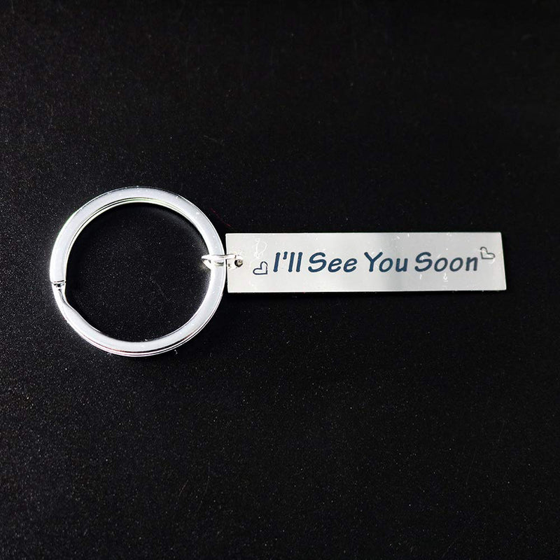 [Australia] - Meiligo Boyfriend Girlfriend Gift I'll See You Soon Keychain Long Distance Relationship Gifts Friends Key Chain See You Letter 