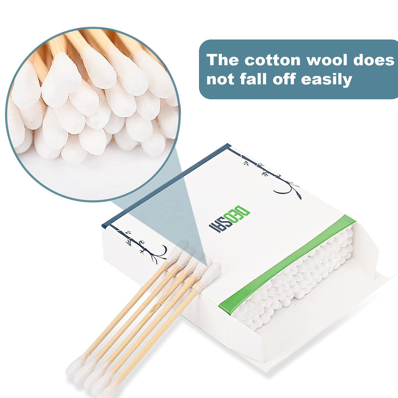 [Australia] - 400 Premium Bamboo Cotton Buds | 100% Biodegradable and Plastic Free Ear Buds Cotton | Great Alternative to Plastic Cotton Buds/Q Tips/Swabs/Earbuds 400 Count 