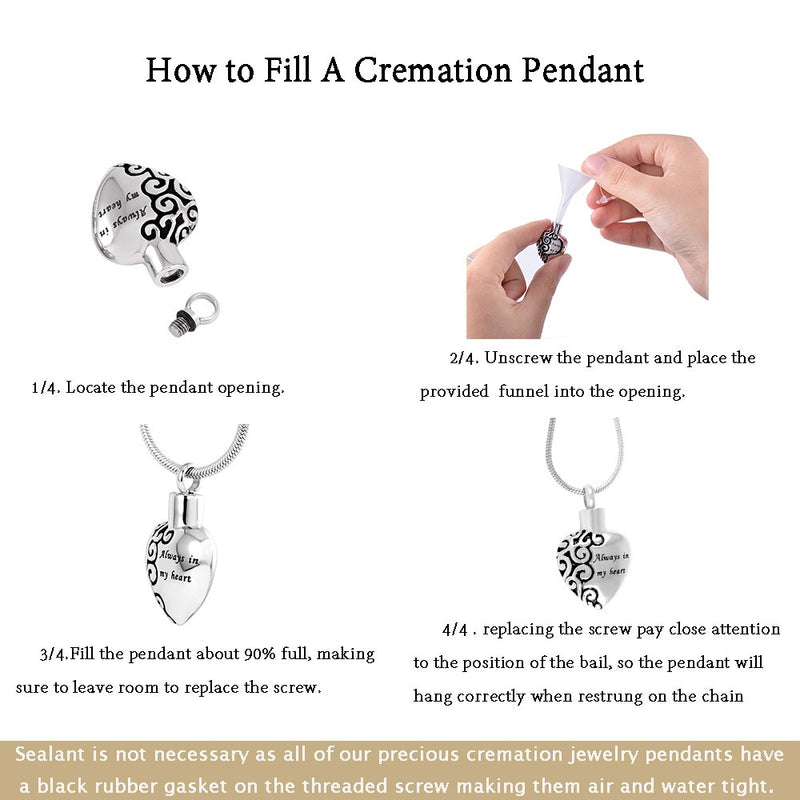 [Australia] - Meetlove Clear Tear Inlay Elegant Crystal Stainless Steel Pet Human Cremation Jewelry Ashes Pendant 