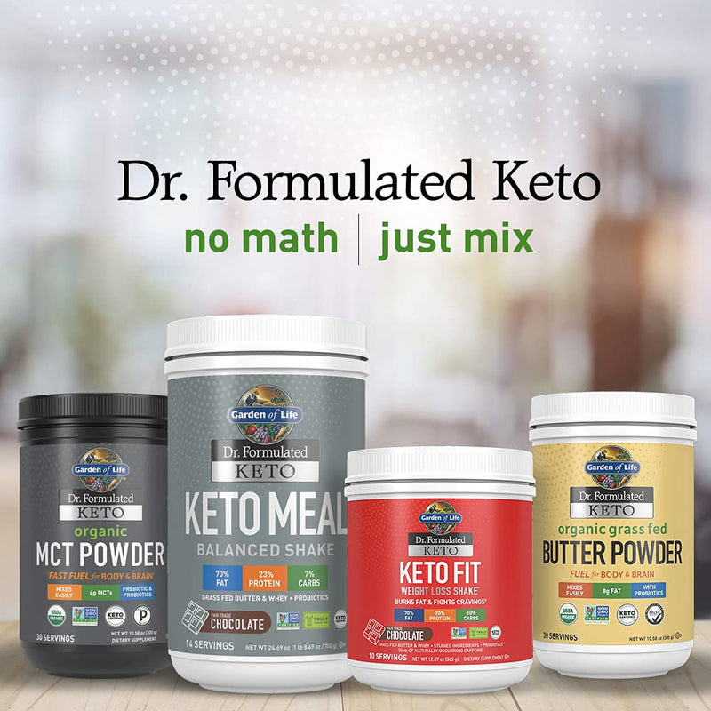 [Australia] - Garden of Life Dr. Formulated Keto Organic MCT Powder - 30 Servings, 6g MCTs from Coconuts Plus Prebiotic Fiber & Probiotics, Certified Organic, Non-GMO, Vegan, Gluten Free, Ketogenic & Paleo 