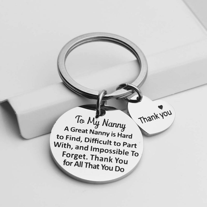 [Australia] - Ankiyabe Nanny Gift Keychain Thank You Gift for Nanny Child Care Gift Babysitter Gift Nanny Appreciation A Great Nanny is Hard to Find 