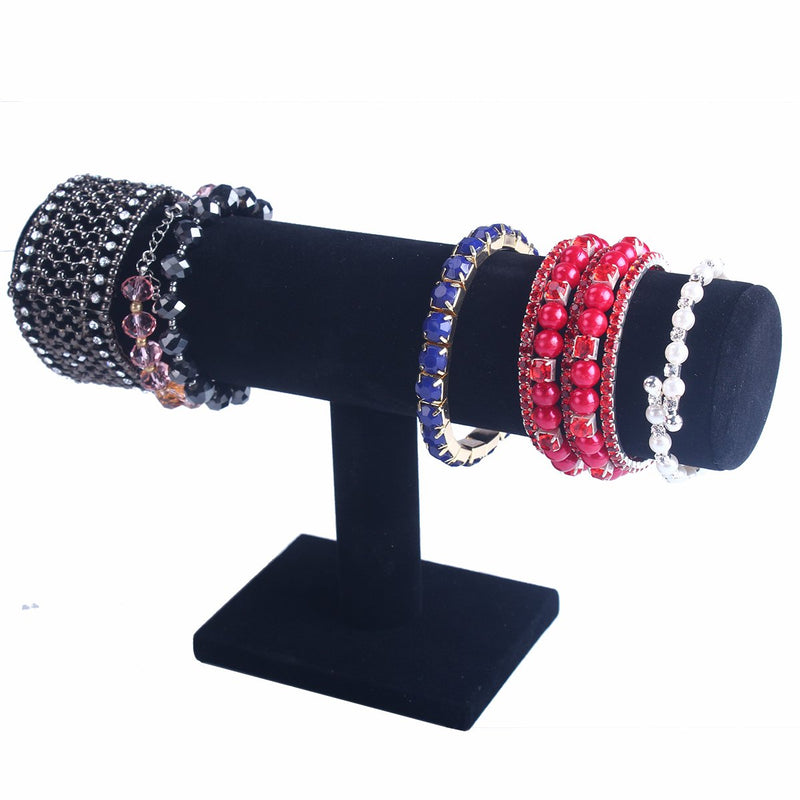 [Australia] - Black Velvet Bracelet T-Bar Jewelry Display Bangle 