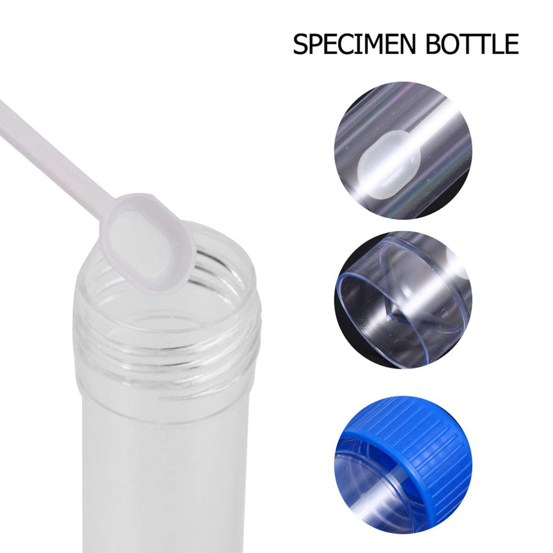 [Australia] - Milisten 10Pcs Stool Specimen Cup Stool Container Test Tubes Sample Specimen Bottle Urine Cup with Spoon Lid for Home Laboratory School Educational (Blue) 