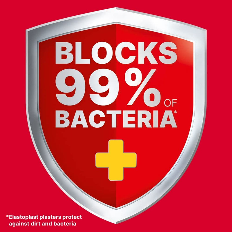 [Australia] - Elastoplast 18 Waterproof Fabric Plaster Strips (18 Pieces), Large Pack of Fabric Plasters, Breathable Plasters, Plasters Waterproof 