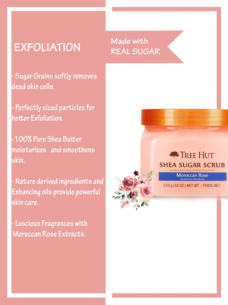 [Australia] - Moroccan Rose Tree Hut Shea Sugar Scrub ~ 18 oz by Tree Hut 