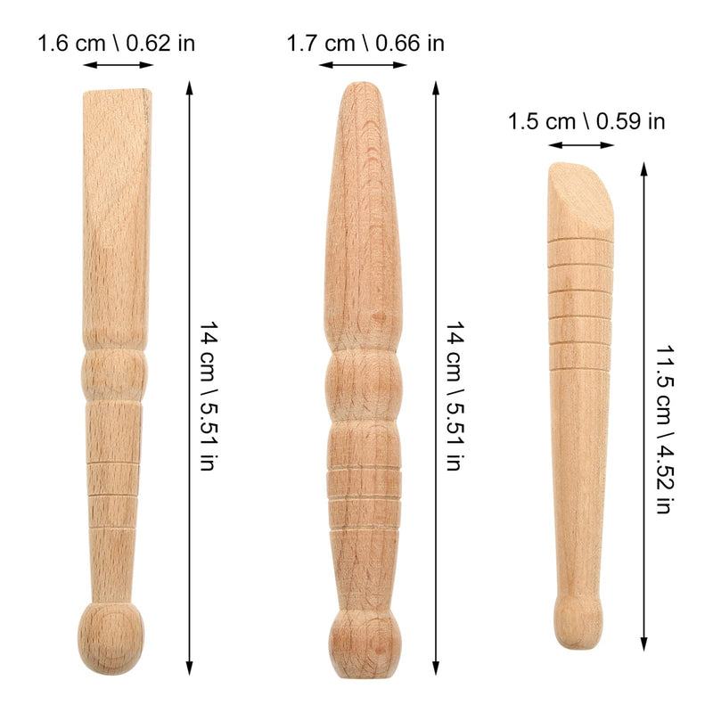 [Australia] - Healvian Foot Massagers Foot 3Pcs Reflexology Hand Massage Wooden Stick Tools Wood Health Therapys Traditional Tool Thai Massage Body Hand Face Neck Back Waist Hand Hand Massagers 